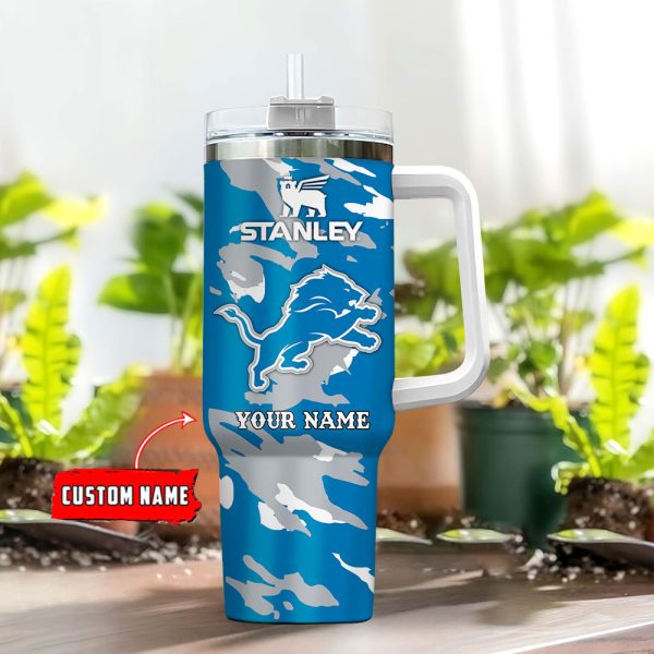 Detroit Lions NFL Custom Stanley Quencher 30oz-40oz Stainless Steel Tumbler Hot And Cold Tumbler - Image 2