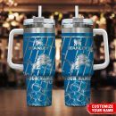 Detroit Lions NFL Silver Custom Stanley Quencher 30oz-40oz Stainless Steel Tumbler Hot And Cold Tumbler