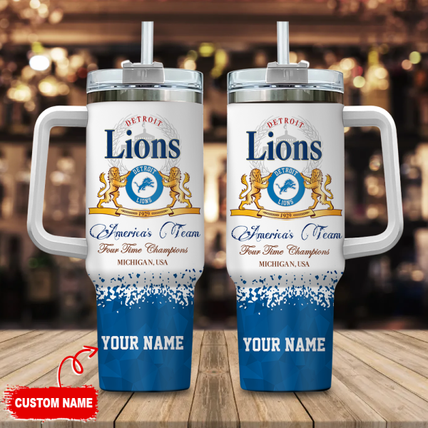 Detroit Lions NFL Champions Modelo Custom Stanley Quencher 30oz-40oz Stainless Steel Tumbler Hot And Cold Tumbler