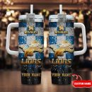 Detroit Lions NFL Glitter Golden Logo Custom Stanley Quencher 30oz-40oz Stainless Steel Tumbler Hot And Cold Tumbler