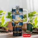 Detroit Lions NFL Glitter Golden Logo Custom Stanley Quencher 30oz-40oz Stainless Steel Tumbler Hot And Cold Tumbler