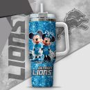 NFL Detroit Lions Mickey And Minnie Couple Custom Stanley Quencher 30oz-40oz Stainless Steel Tumbler Hot And Cold Tumbler