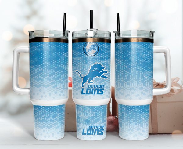 Detroit Lions NFL Custom Stanley Quencher 30oz-40oz Stainless Steel Tumbler Hot And Cold Tumbler