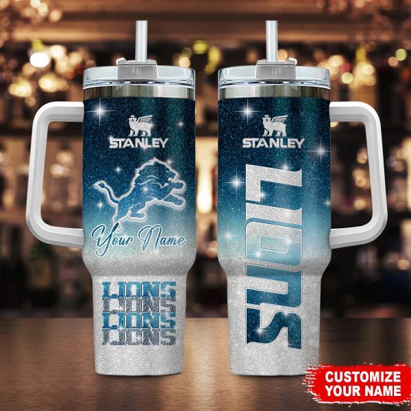 Detroit Lions NFL Custom Stanley Quencher 30oz-40oz Stainless Steel Tumbler Hot And Cold Tumbler
