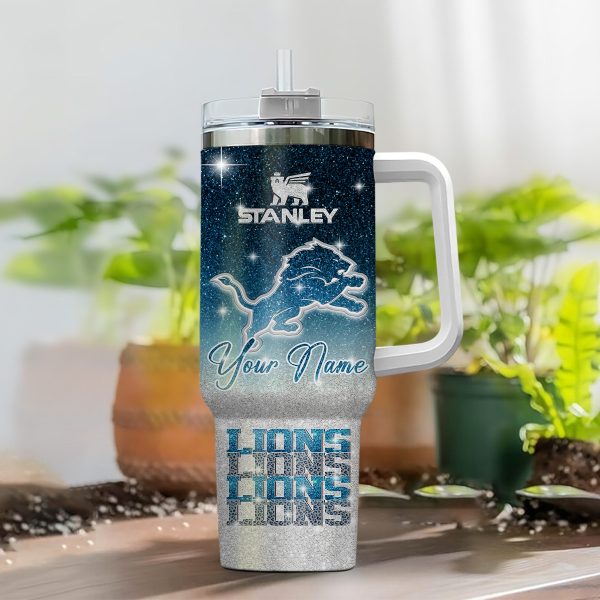 Detroit Lions NFL Custom Stanley Quencher 30oz-40oz Stainless Steel Tumbler Hot And Cold Tumbler - Image 2