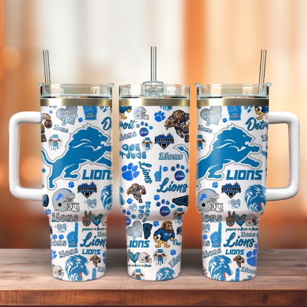 Detroit Lions Football NFL Sport Custom Stanley Quencher 30oz-40oz Stainless Steel Tumbler Hot And Cold Tumbler