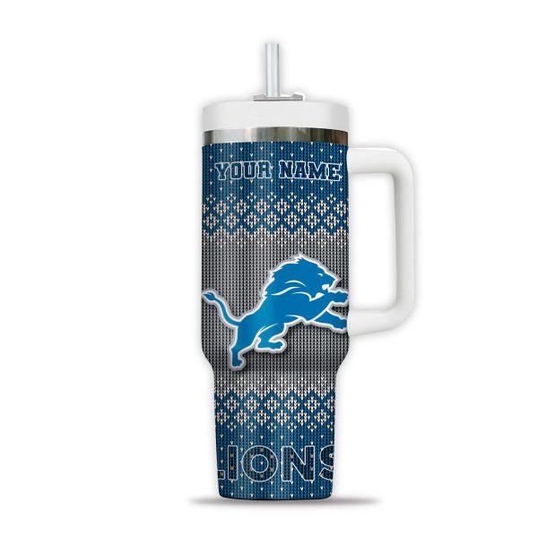 Detroit Lions NFL Custom Stanley Quencher 30oz-40oz Stainless Steel Tumbler - Image 2