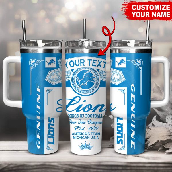 Detroit Lions NFL Kings Of Football Custom Stanley Quencher 30oz-40oz Stainless Steel Tumbler Hot And Cold Tumbler