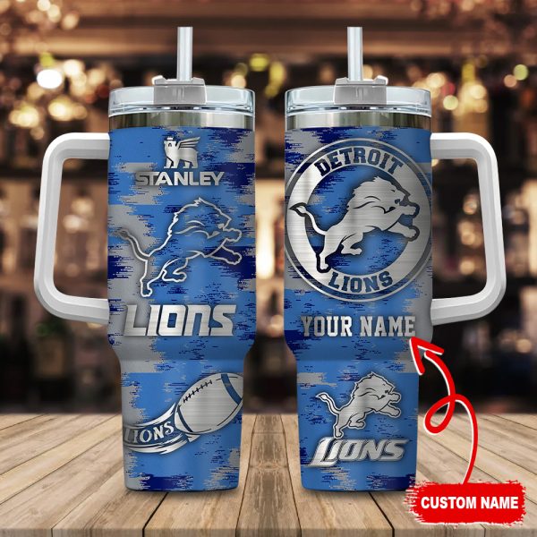 Detroit Lions NFL Custom Stanley Quencher 30oz-40oz Stainless Steel Tumbler Hot And Cold Tumbler