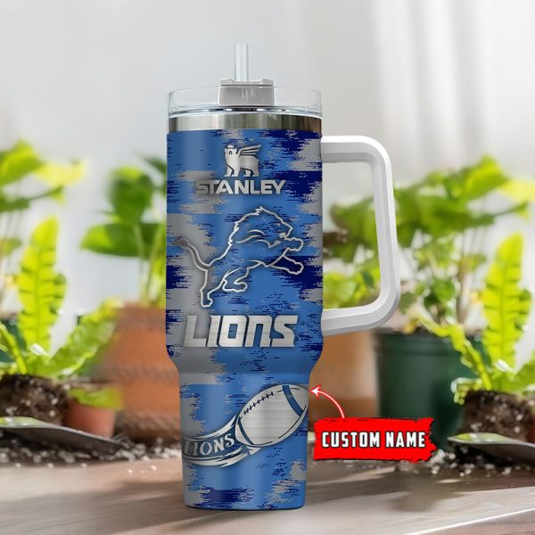 Detroit Lions NFL Custom Stanley Quencher 30oz-40oz Stainless Steel Tumbler Hot And Cold Tumbler - Image 2
