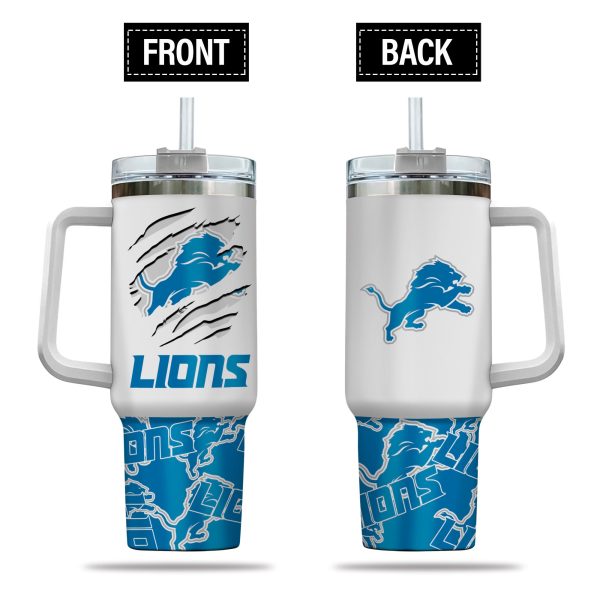 Detroit Lions NFL Custom Stanley Quencher 30oz-40oz Stainless Steel Tumbler Hot And Cold Tumbler