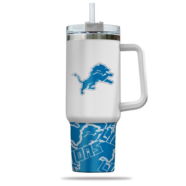 Detroit Lions NFL Custom Stanley Quencher 30oz-40oz Stainless Steel Tumbler Hot And Cold Tumbler - Image 2