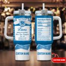 Detroit Lions NFL Nutrition Facts Custom Stanley Quencher 30oz-40oz Stainless Steel Tumbler Hot And Cold Tumbler