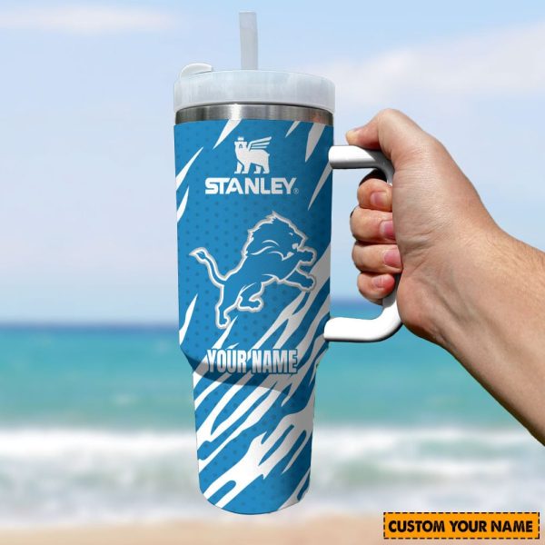 Detroit Lions NFL Custom Stanley Quencher 30oz-40oz Stainless Steel Tumbler Hot And Cold Tumbler
