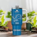 Detroit Lions NFL 3D Logo Custom Stanley Quencher 30oz-40oz Stainless Steel Tumbler Hot And Cold Tumbler