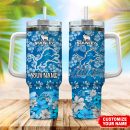 Detroit Lions NFL Tropical Floral Custom Stanley Quencher 30oz-40oz Stainless Steel