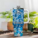 Detroit Lions NFL Tropical Floral Custom Stanley Quencher 30oz-40oz Stainless Steel
