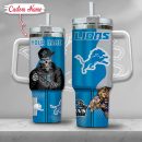 NFL Detroit Lions Gangster Skeleton Custom Stanley Quencher 30oz-40oz Stainless Steel Tumbler Hot And Cold Tumbler
