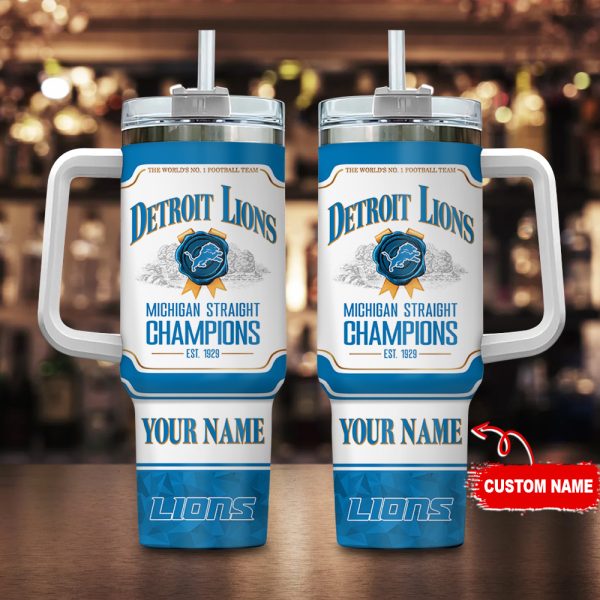 Detroit Lions NFL Jim Beam Custom Stanley Quencher 30oz-40oz Stainless Steel Tumbler Hot And Cold Tumbler
