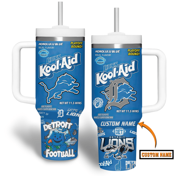 Detroit Lions NFL Custom Stanley Quencher 30oz-40oz Stainless Steel Tumbler Hot And Cold Tumbler