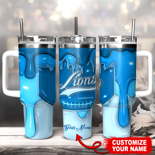 Detroit Lions NFL Custom Stanley Quencher 30oz-40oz Stainless Steel Tumbler Hot And Cold Tumbler