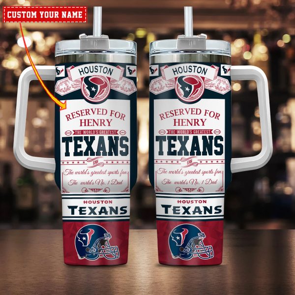 Houston Texans NFL Father's Day Custom Stanley Quencher 30oz-40oz Stainless Steel