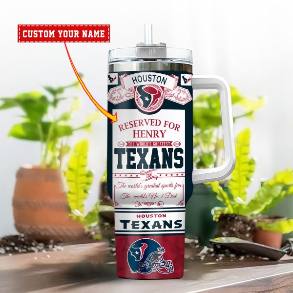 Houston Texans NFL Father's Day Custom Stanley Quencher 30oz-40oz Stainless Steel - Image 2