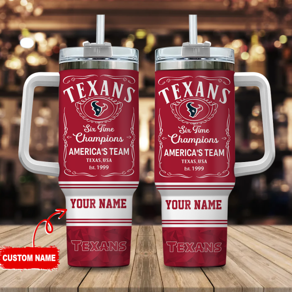 Houston Texans NFL Custom Stanley Quencher 30oz-40oz Stainless Steel Tumbler Hot And Cold Tumbler