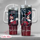 Houston Texans NFL Mickey Mouse Glitter Custom Stanley Quencher 30oz-40oz Stainless Steel Tumbler Hot And Cold Tumbler