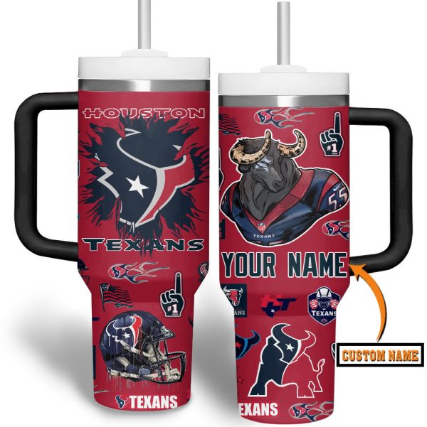 Houston Texans NFL Custom Stanley Quencher 30oz-40oz Stainless Steel Tumbler Hot And Cold Tumbler