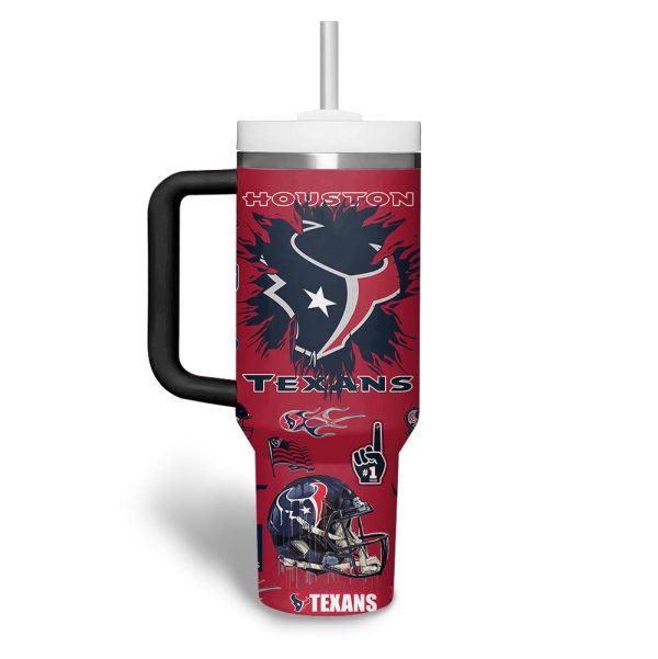 Houston Texans NFL Custom Stanley Quencher 30oz-40oz Stainless Steel Tumbler Hot And Cold Tumbler - Image 2