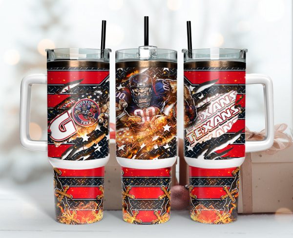 Houston Texans NFL Mascot Custom Stanley Quencher 30oz-40oz Stainless Steel Tumbler Hot And Cold Tumbler