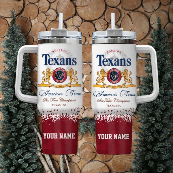 Houston Texans NFL Custom Stanley Quencher 30oz-40oz Stainless Steel Tumbler Hot And Cold Tumbler
