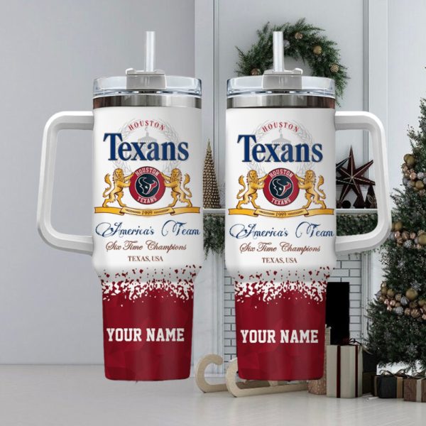 Houston Texans NFL Custom Stanley Quencher 30oz-40oz Stainless Steel Tumbler Hot And Cold Tumbler - Image 2