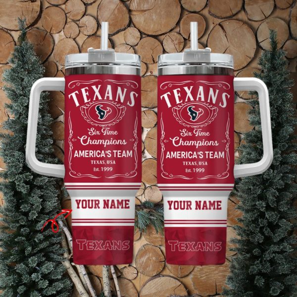 Houston Texans NFL Custom Stanley Quencher 30oz-40oz Stainless Steel Tumbler Hot And Cold Tumbler
