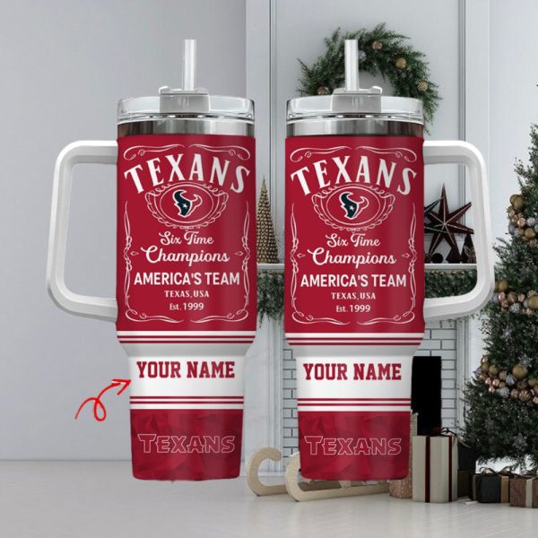 Houston Texans NFL Custom Stanley Quencher 30oz-40oz Stainless Steel Tumbler Hot And Cold Tumbler - Image 2