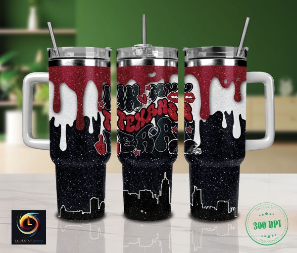 Houston Texans NFL Glitter Custom Stanley Quencher 30oz-40oz Stainless Steel Tumbler Hot And Cold Tumbler