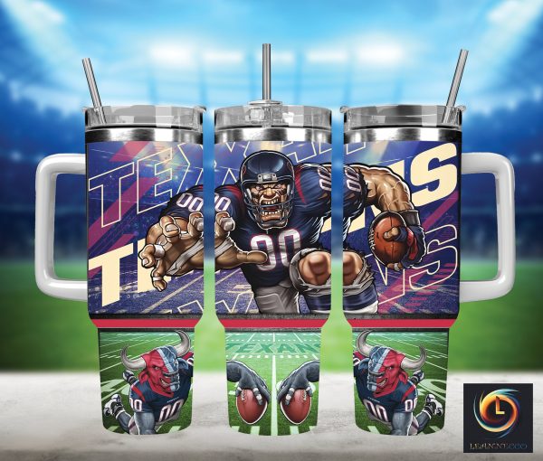 Houston Texans NFL Mascot Custom Stanley Quencher 30oz-40oz Stainless Steel Tumbler Hot And Cold Tumbler