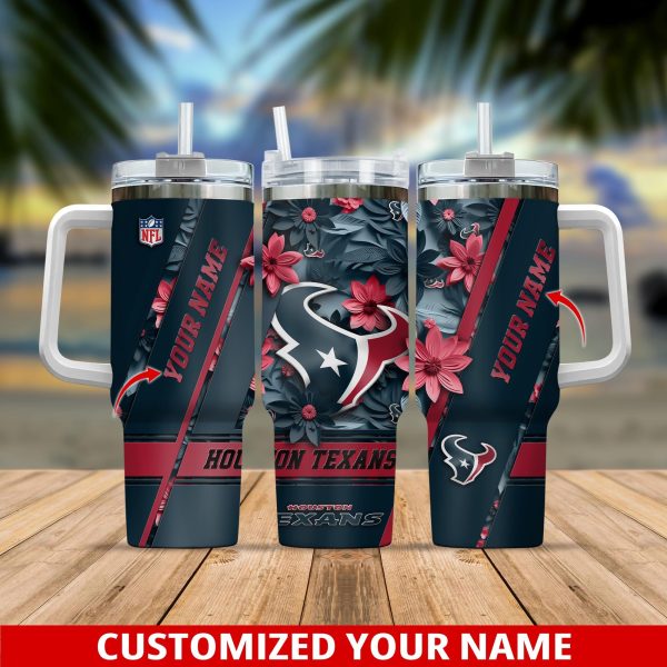 Houston Texans NFL Custom Stanley Quencher 30oz-40oz Stainless Steel Tumbler Hot And Cold Tumbler