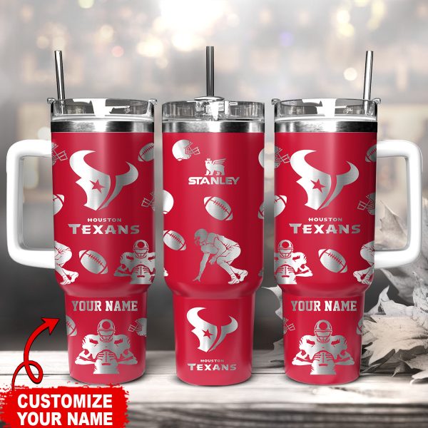 Houston Texans NFL Custom Stanley Quencher 30oz-40oz Stainless Steel Tumbler Hot And Cold Tumbler