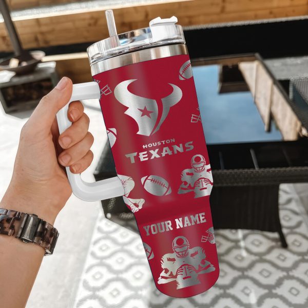 Houston Texans NFL Custom Stanley Quencher 30oz-40oz Stainless Steel Tumbler Hot And Cold Tumbler - Image 2