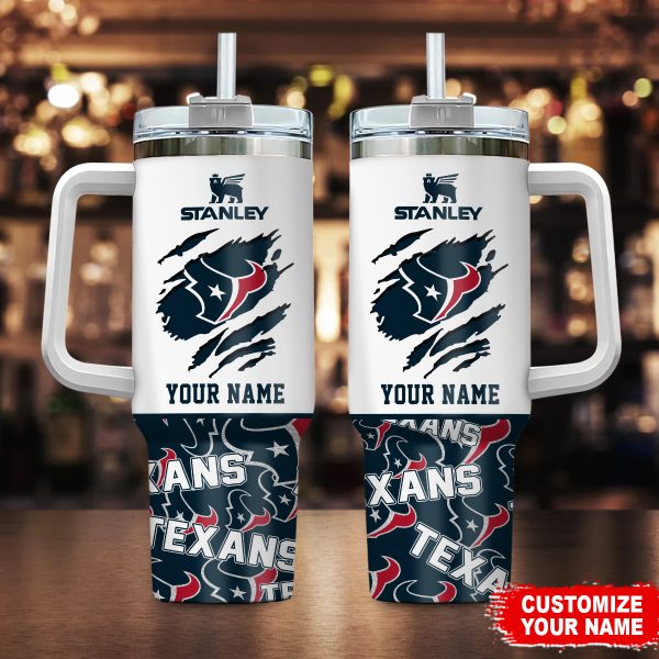 Houston Texans NFL Custom Stanley Quencher 30oz-40oz Stainless Steel Tumbler Hot And Cold Tumbler