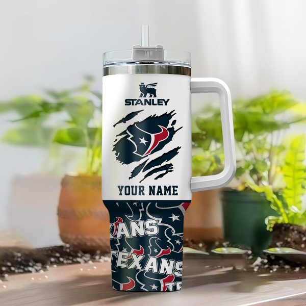 Houston Texans NFL Custom Stanley Quencher 30oz-40oz Stainless Steel Tumbler Hot And Cold Tumbler - Image 2
