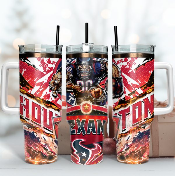 Houston Texans NFL Mascot Custom Stanley Quencher 30oz-40oz Stainless Steel Tumbler Hot And Cold Tumbler