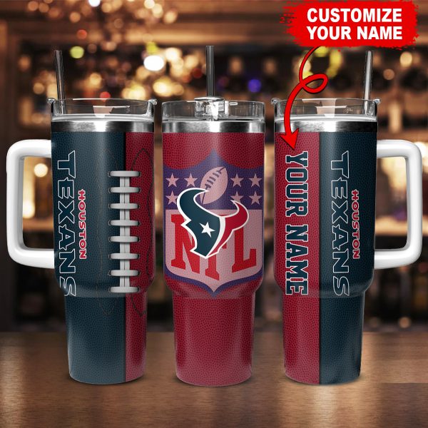 Houston Texans NFL Custom Stanley Quencher 30oz-40oz Stainless Steel Tumbler Hot And Cold Tumbler - Image 2