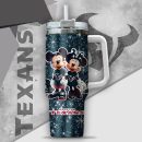 NFL Houston Texans Mickey And Minnie Couple Custom Stanley Quencher 30oz-40oz Stainless Steel Tumbler Hot And Cold Tumbler