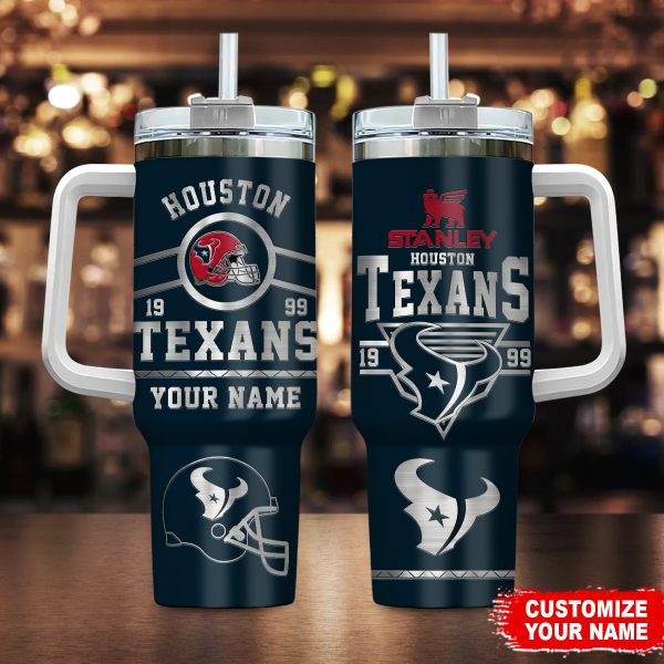 Houston Texans NFL Custom Stanley Quencher 30oz-40oz Stainless Steel Tumbler Hot And Cold Tumbler