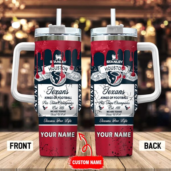 Houston Texans NFL Kings Of Football Custom Stanley Quencher 30oz-40oz Stainless Steel Tumbler Hot And Cold Tumbler