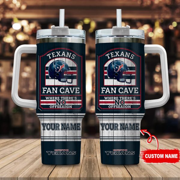 Houston Texans NFL Fan Cave Custom Stanley Quencher 30oz-40oz Stainless Steel Tumbler Hot And Cold Tumbler