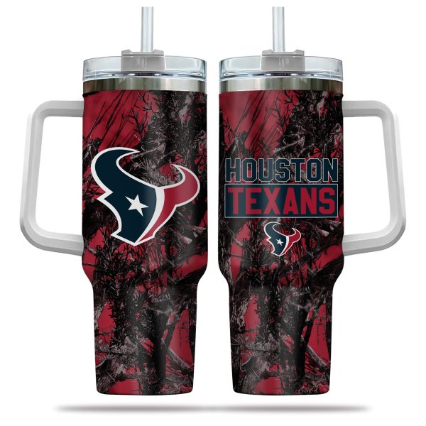 Houston Texans NFL Hunting Custom Stanley Quencher 30oz-40oz Stainless Steel Tumbler Hot And Cold Tumbler